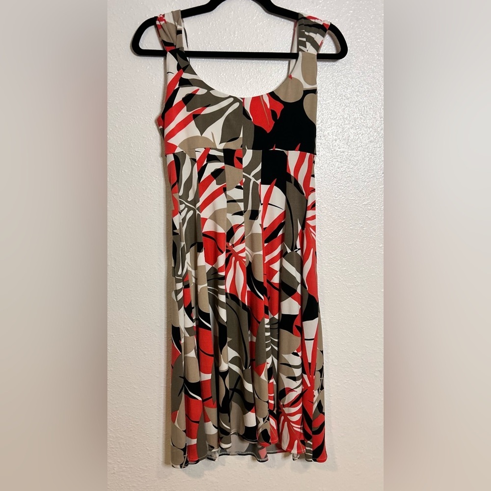 London Style Abstract Patterned Midi Dress Size 6 - Picture 4 of 5